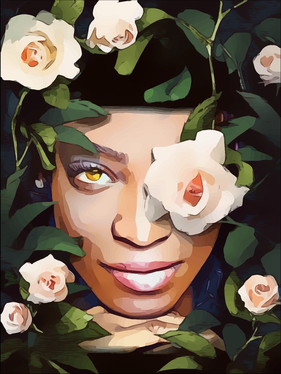 lady, roses, fairy